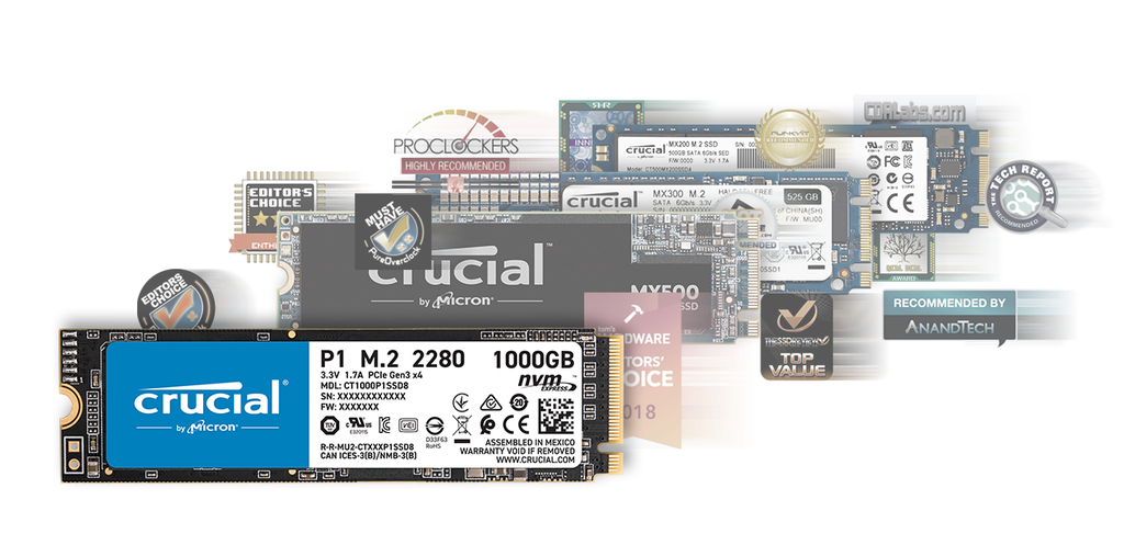 Crucial SSD M.2 1000GB P1シリーズ Type2280 PCIe3.0x4 NVMe 5年保証 ...